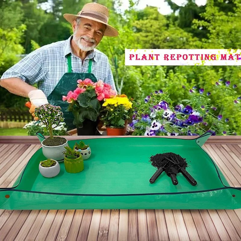 

1Pc New Home Gardening Supplies Planting Mat Potting Pad Foldable Garden Plant Flower Pot Reusable Transplanting Waterproof Mats