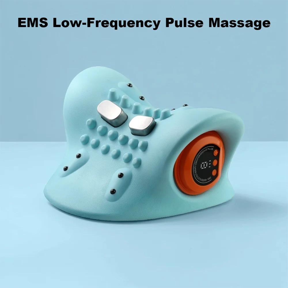Shiatsu Nackenmassagegerät Kissen Konstante Temperatur Wärme Vibration EMS Niederfrequenz-Pulsmassage für Auto Büro/Zuhause