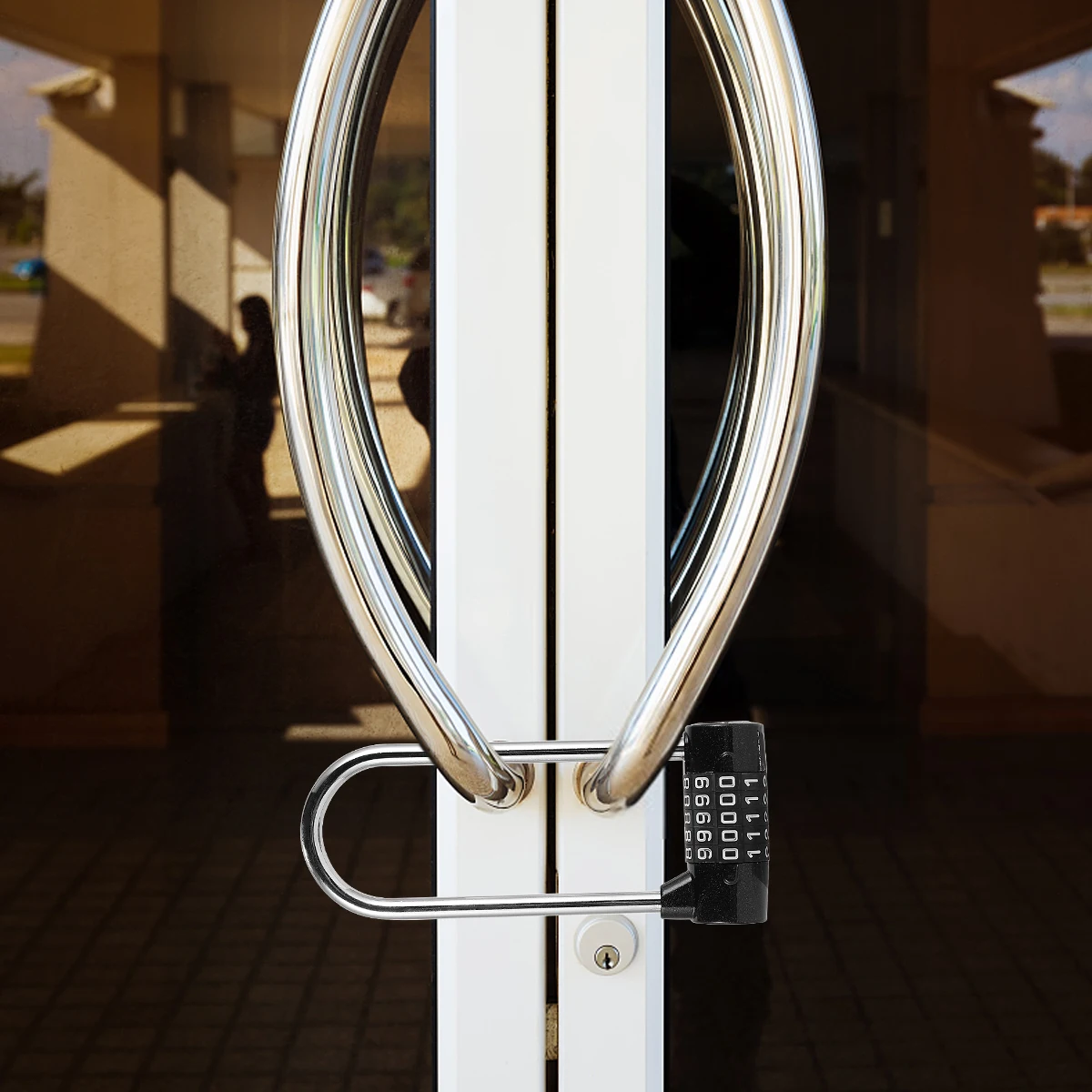 

Cabinet Password Padlock Heavy Duty Metal Hanging Combination U Shaped Lock for Door Handle Dial Lock Anti Theft