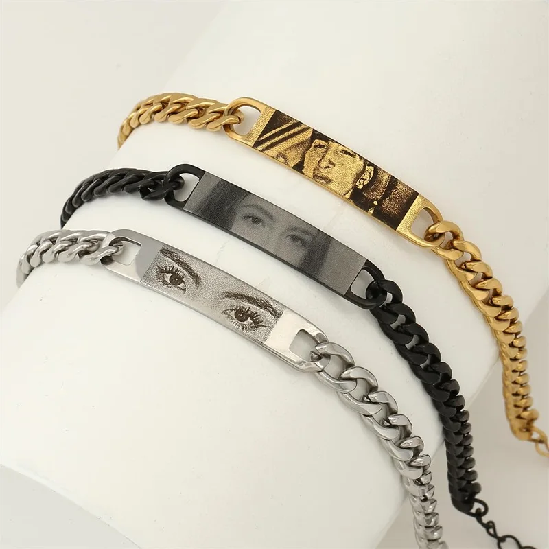 Benutzerdefinierte Augen Foto Armband personalisierte Augen Bild Armbänder gravierte Liebhaber Auge Edelstahl Valentinstag Schmuck Geschenk – Detail 1