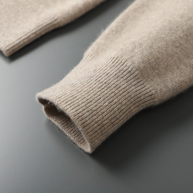 Luxury Zipper Cardigan Men's Outdoor Sporty Casual Cashmere Sweatercoat Autumn Winter Thick 100% Cashmere Knitwear Fashion Tops