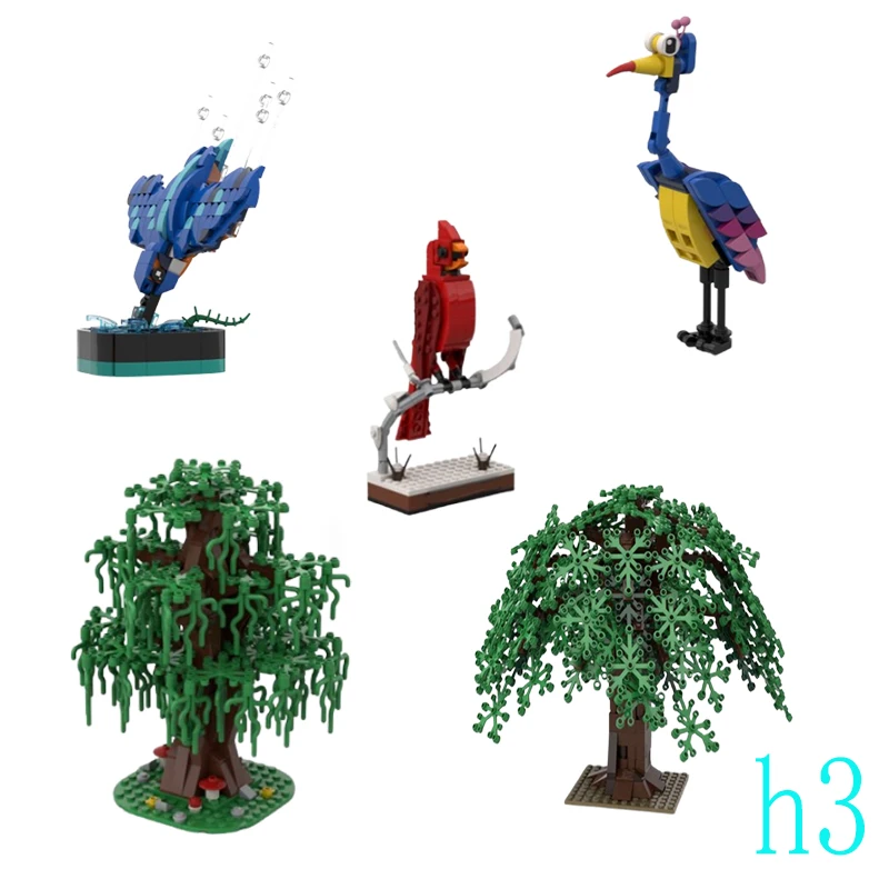 

Spot MOC-77298 149459 Креативные животные, растения, птицы, деревья, мелкие частицы, собранные строительные блоки, развивающие игрушки, модель или
