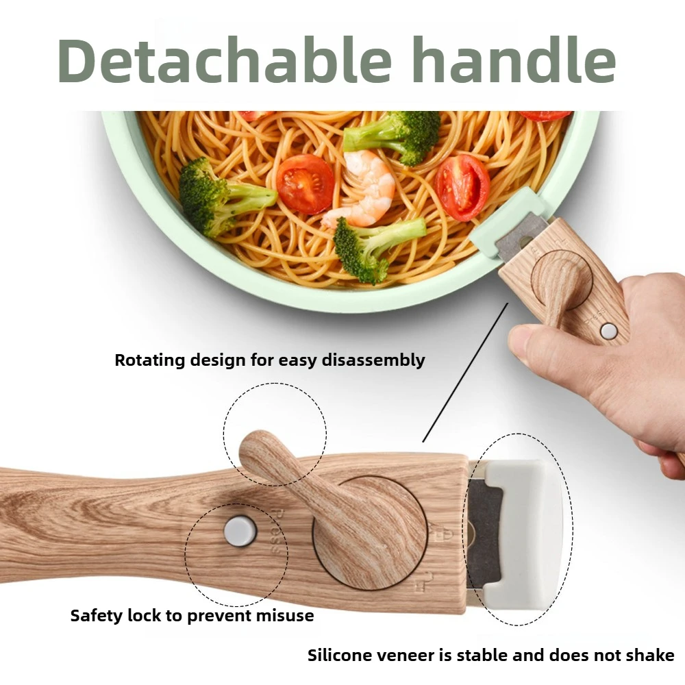 アルミ鍋セット スープポット ミルクポット 取り外し可能なハンドル付き ノンスティックフライパン 二重底 厚手 家庭用キッチンツール