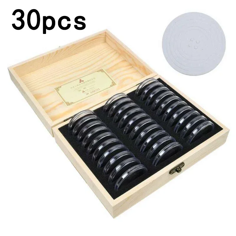 30pcs Commemorative Coin Cover Protector Storage Box Case For 20/25/30/35/40mm Commemorative Coin Cover Protector Storage