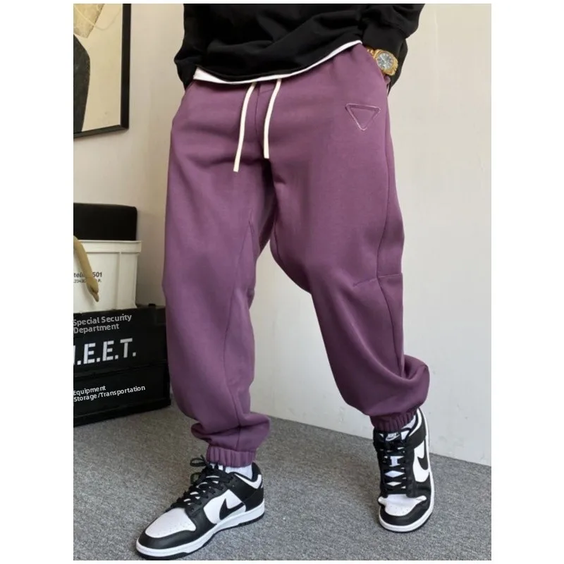

Extra Large 300 Pou Thi Warm Cuffed Sweatpants Men's Casual Sports Harlan Pants Autumn Winter Vintage Loose Fit Long Pants
