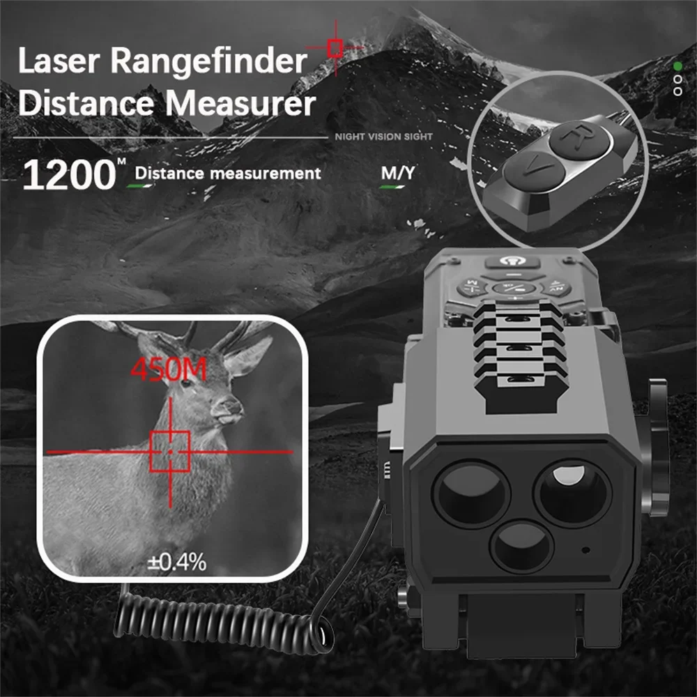 LW517 Portable Digital Monocular Telescope Video Camera 2 in 1 1200m Laser Rangefinder 300M Night Vision Scope Sight for Hunting