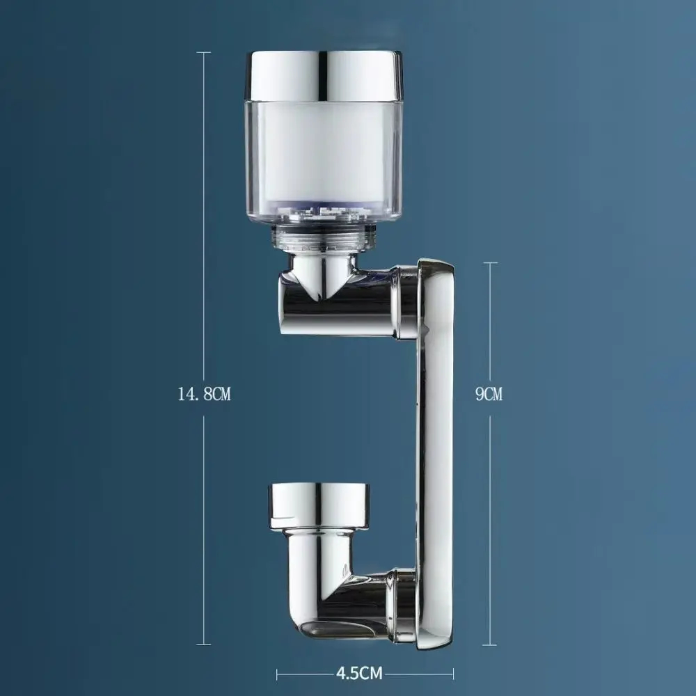 تدوير تمديد ذراع آلي فوهة مهوية صنبور تمديد محول 1080 ° فوهة دوران الحمام العالمي #6