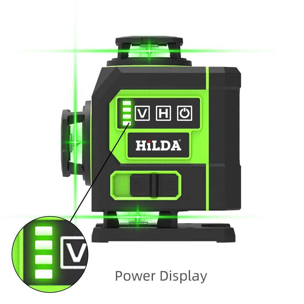 HILDA 16/12 linee livello Laser linea verde autolivellante 360 livello Laser orizzontale e verticale raggio verde con Display