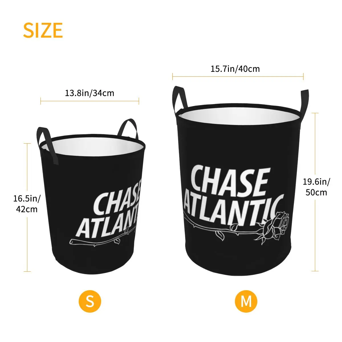 Chase Atlantic Rose Logo Foldable Laundry Baskets Dirty Clothes Home Organizer Large Waterproof Box For Home Kids