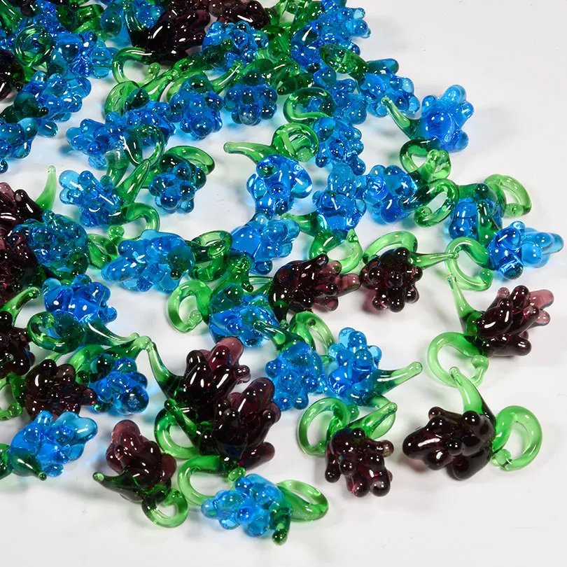 12pcs/Lot Glass 3D High-Quality Fruit Series Grape Strawberry Pendant Jewelry Making Charm Diy Earrings Personality Accessories
