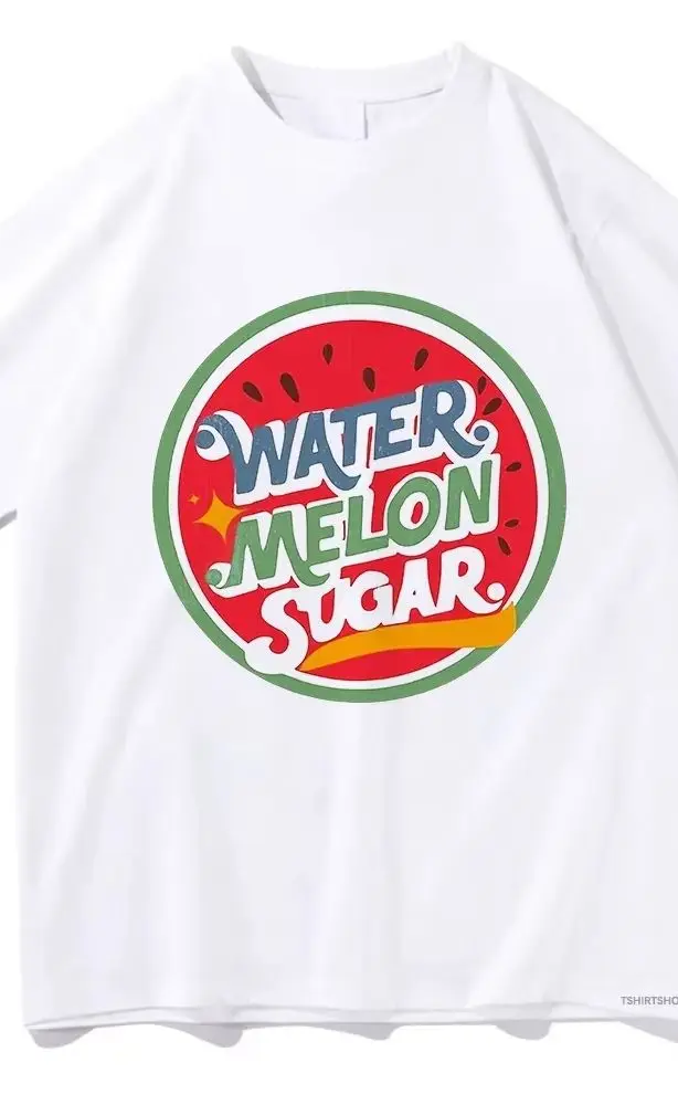 Vintage Twinkling Watermelon Graphic T-Shirts Women's Funny Streetwear Korea Style Aesthetic Y2K Clothing