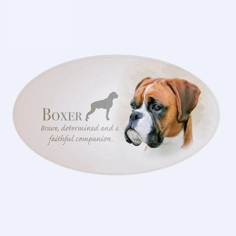 13cm x 7.9cm 1 piece Funny Boxer Dog Window Fine Decal Car Stickers Personality Pet Dog Graphics Waterproof Decoration,KK