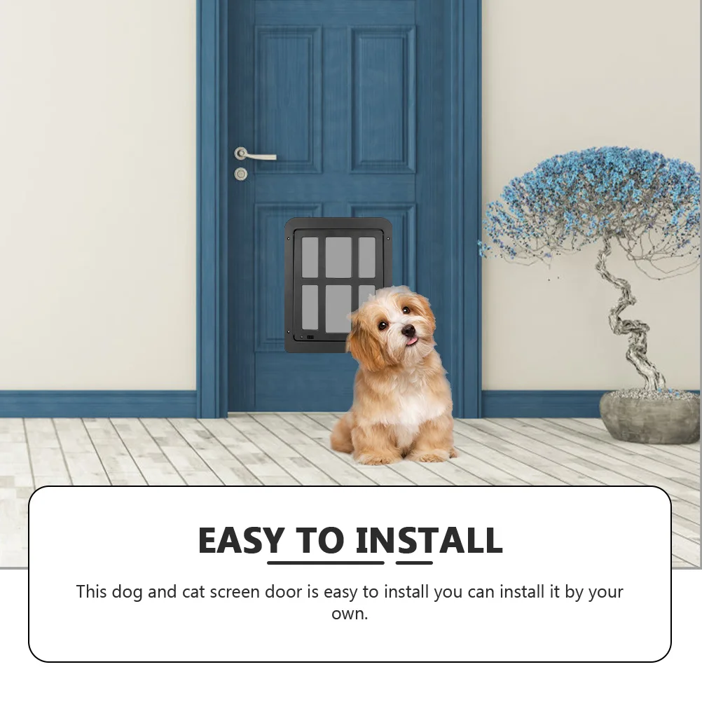 

Pet for Dog Screen Black Abs Screen Easy Install Indoor Outdoor Use Doggy Door Indoor Animals Door Household Gate