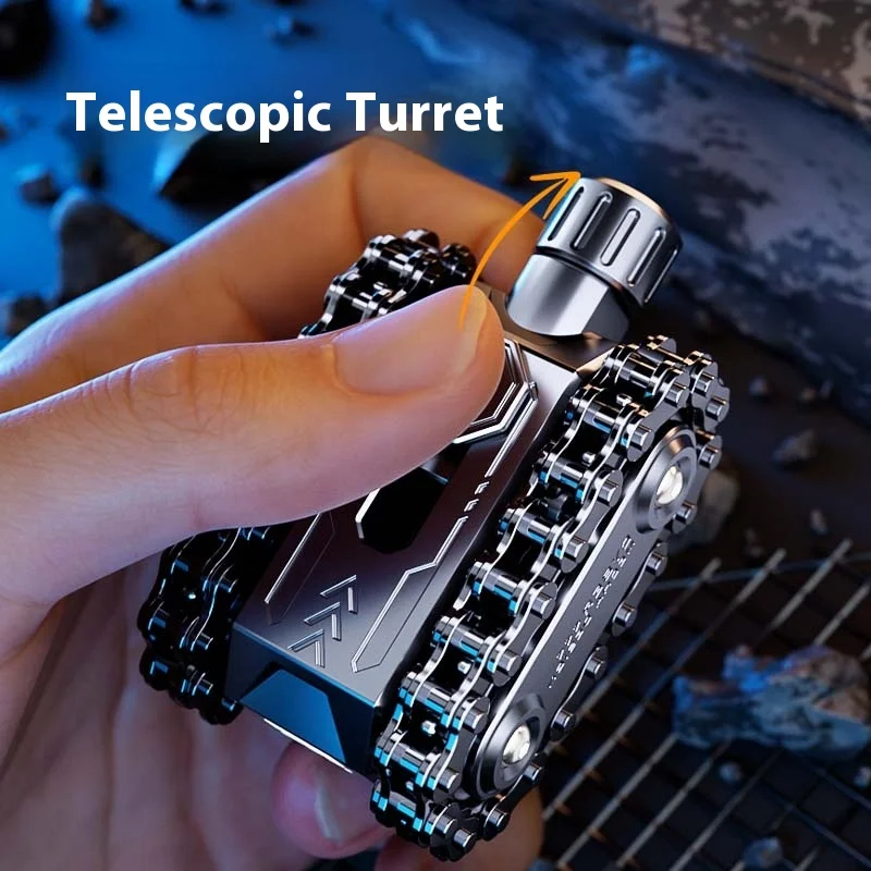 Tank Gear Fidget Spinner Piastra di spinta magnetica EDC con catena e clic tattili Giocattolo antistress in metallo duro per adulti