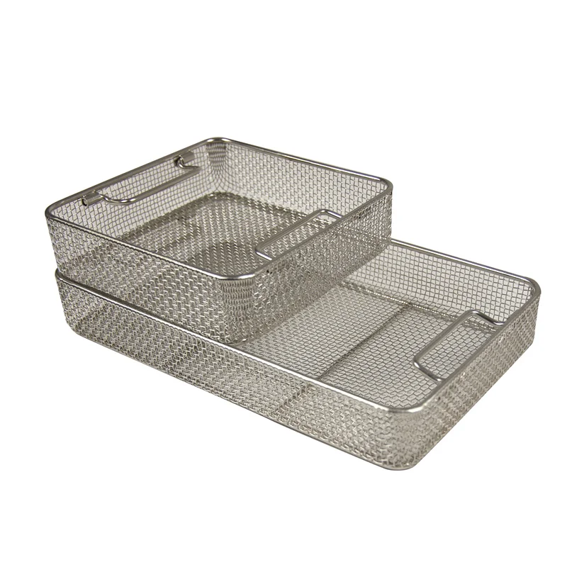 

JQ-QXH016 High Quality Stainless Steel Wire Mesh Disinfecting Cleaning Basket Medical Sterilization Basket