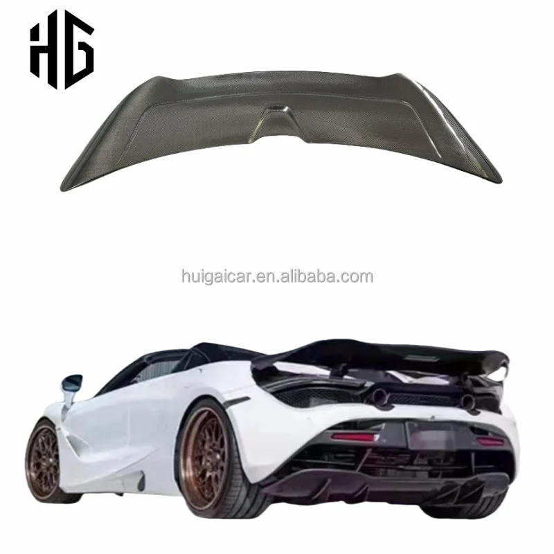 

Upgrade to 720S V Style Glossy Carbon Fiber Trunk Spoiler Cover Rear Wings For Mclaren 720S Coupe/Spider Vors Car Spoiler Parts