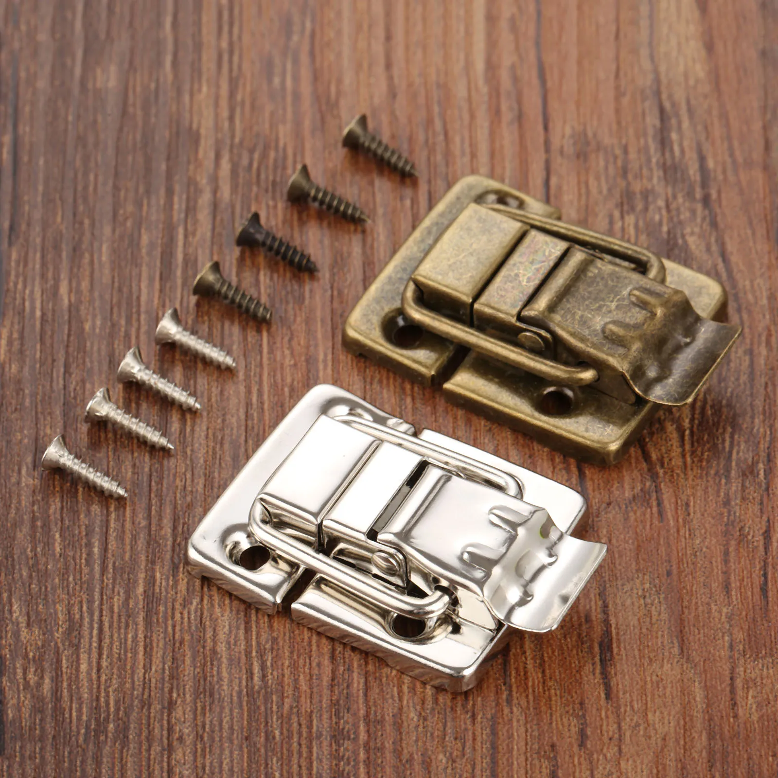 Furniture Fittings Antique Bronze Jewelry Wood Box Toggle Latch Hasp Drawer Latches Decorative Case Buckle Clasp 30*36mm DRELD