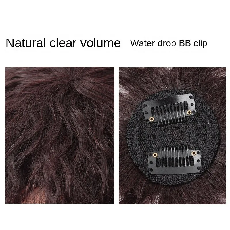 آلية الشعر البشري 6X6 سم قطعة شعر مجعد خفيفة الوزن قابلة للتنفس إصلاح الشعر القبعات العالية للنساء حجم الشعر زيادة سريع