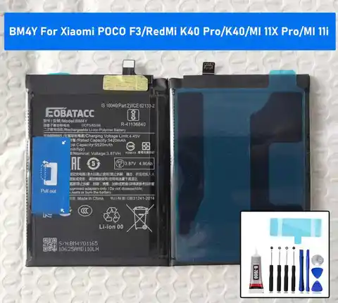 100% New high Capacity Replacement Battery BM4Y Xiaomi Poco F3 For Redmi K40 Pro K40pro 5520Mah+Free Tools