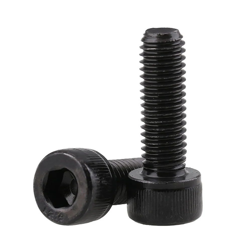 DIN912 1/4''-5/8'' UNC UNF Thread 12.9 Grade Black Alloy Steel Knurled Hex Socket Head Allen Bolts