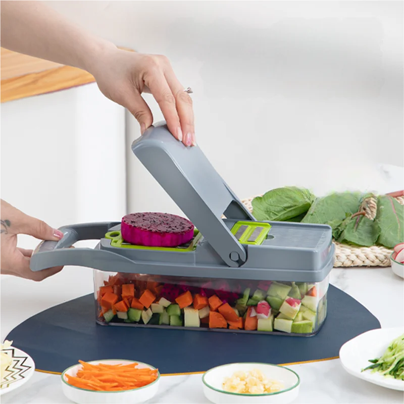 Multifunctional Vegetable Cutter Chopper Shredding Machine Multipurpose Manual 16 in 1 Vegetable Chopper for Vegetables