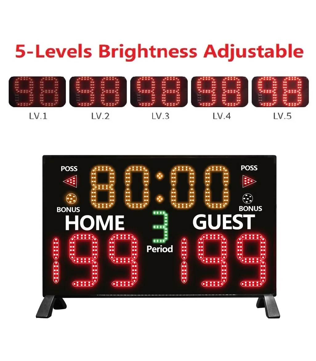 لوحة نتائج إلكترونية LED فائقة السطوع على الوجهين مكونة من 11 رقمًا لسطح المكتب ولوحة نتائج كرة السلة الرقمية لألعاب الكرة والتدريب الرياضي #1
