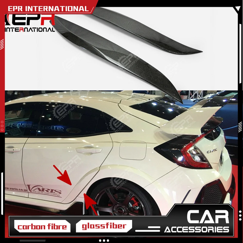 

For Honda Civic Type R FK8 (5Dr Hatch) Bodykits Vrsar1 Style Carbon Fiber Rear Fender Trim Glossy Finish Wheel Flare Arch Kit