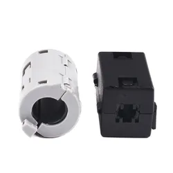Black Clip Ferrite Core Noise Suppressor Filter Ring Cable Clip On Wire RFI EMI Anti-interference Magnetic Ring