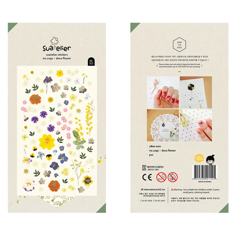 Korean Import Brand Suatelier Kawaii Mini Flowers Nail Stickers Scrapbooking Diy Diary Stationery Sticker Cute