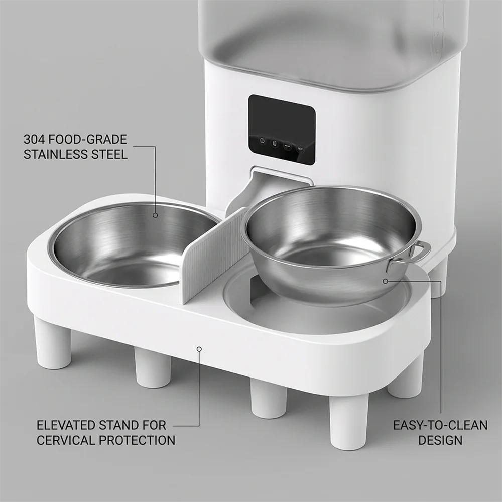 7L スマート自動給餌器。カメラ、Wi-Fi、アプリで操作可 - Smart Pet Feeder Camera 1080P Wifi のレビューと価格