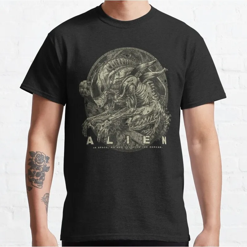 Alien Movie Graphic T‑Shirt Vintage Sci‑Fi Horror The Xenomorph 1979 Print Tee Unisex Short Sleeve Casual Streetwear S-6XL