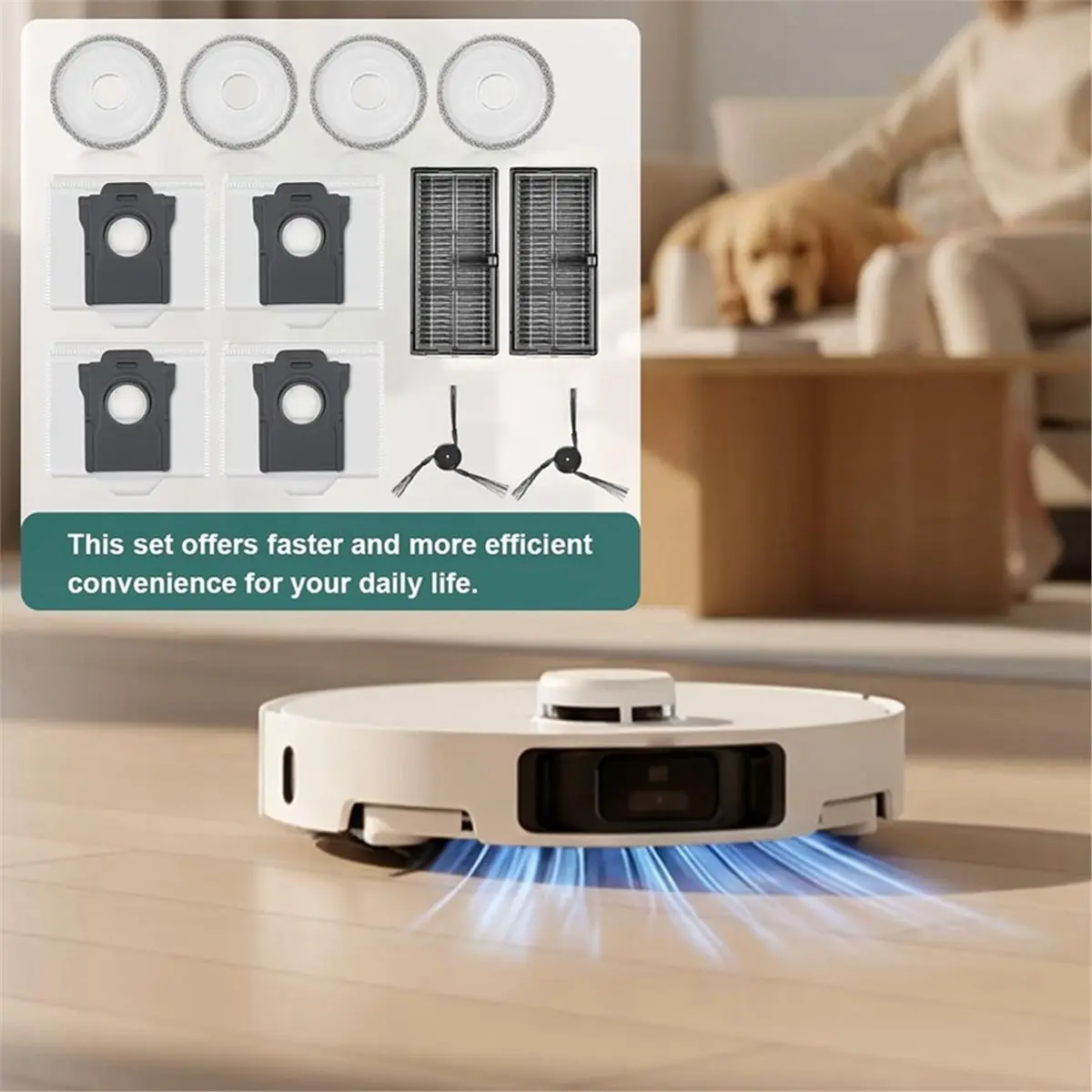 Replacement Accessories Kit for P10 Pro Ultra/P50 Pro Ultra Vacuum Cleaner Side Brushes Filters Mop Pads Dust Bags