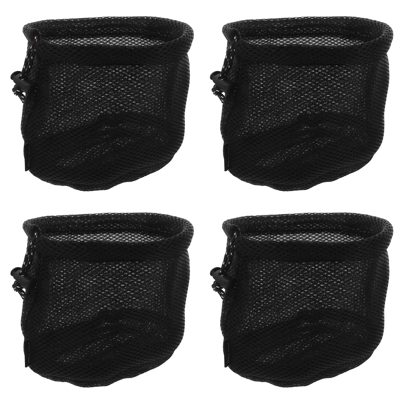 

4pcs Mesh Pouch Outdoor Camping Storage Bags Round Bottom Lightweight Foldable Travel Organizer Camping