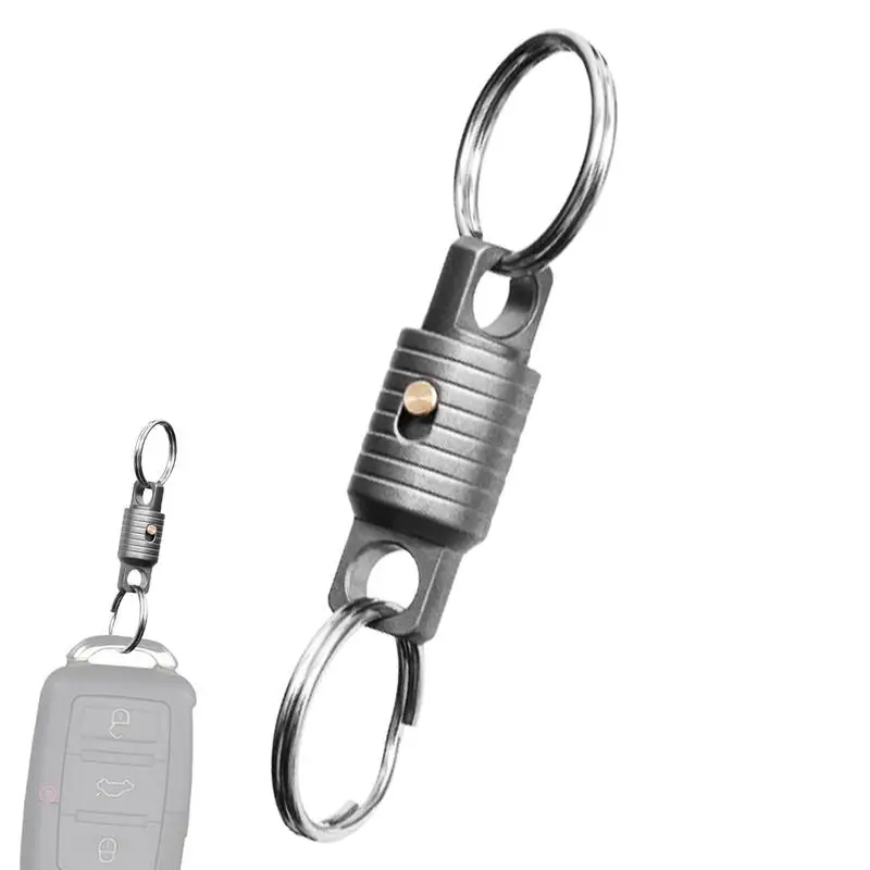 Titanium Key Ring Heavy-Duty Double-End Swivel Keychain Key Ring Connector Lightweight Detachable Keychain Clip Car Key Holder