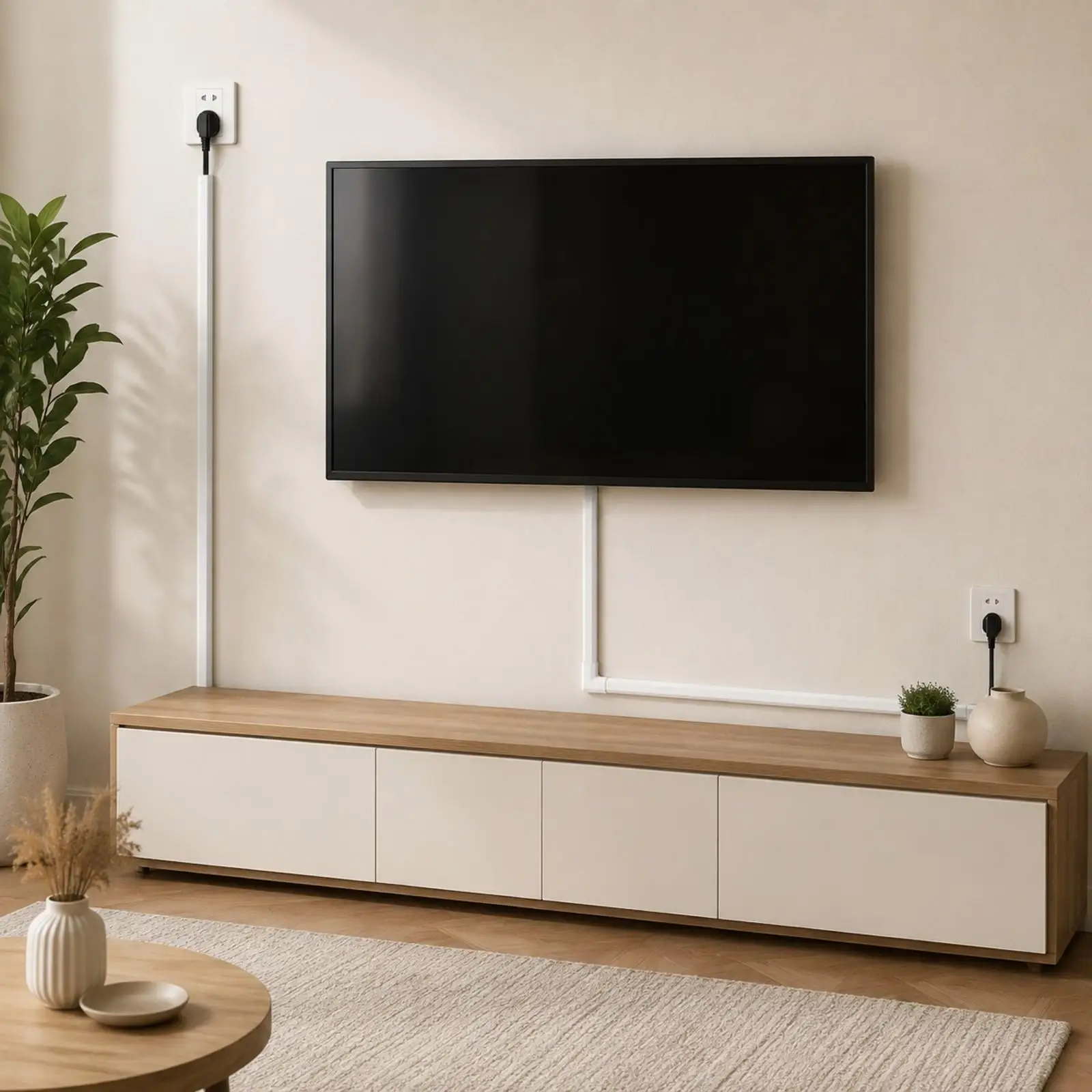 10 Pieces PVC Cable Trunking Flame-Retardant Cable Trunking Channel Easy to Install Wall Cord Cover for Home Walls,
