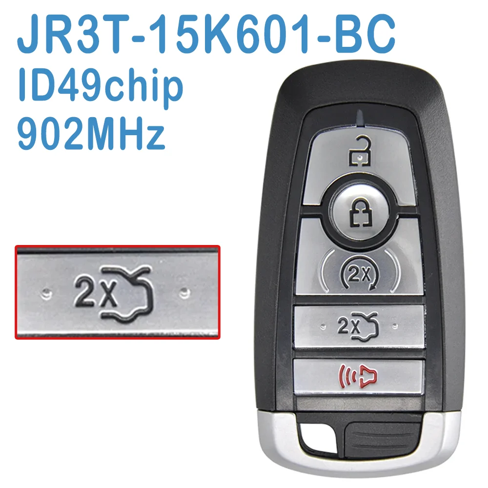 

JR3T-15K601-BC Auto Smart Remote 4+1 Buttons 902MHz ID49 Chip Replace Car Keyless For Ford Mustang 2017+