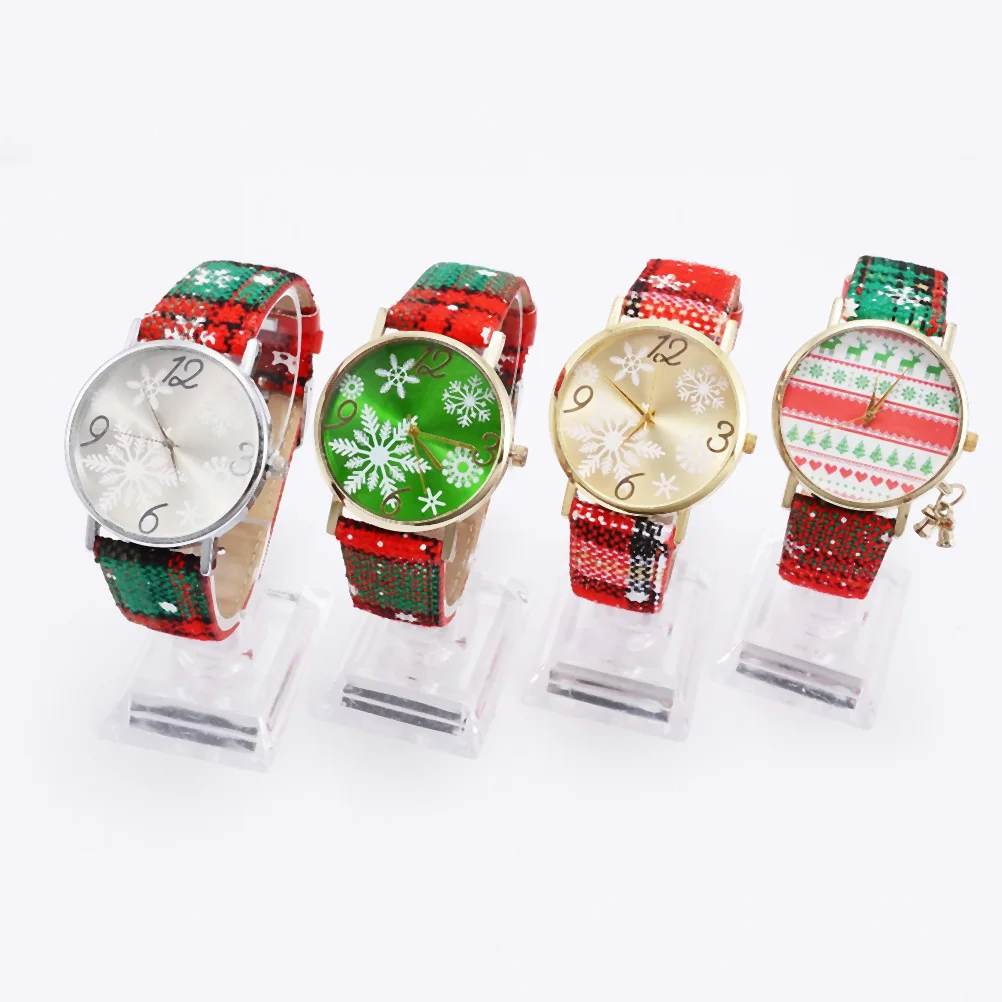 

1 шт., рождественские часы, женские кварцевые часы с циферблатом в виде снежинки, модные повседневные повседневные часы, подарок для женщин, женские часы