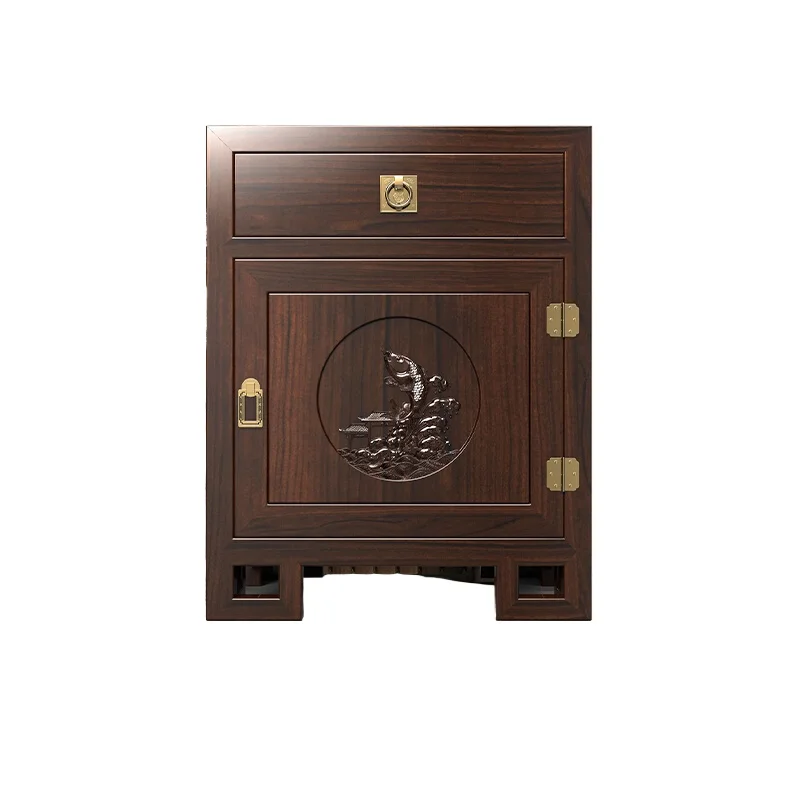 

New Chinese solid wood invisible bedroom smart safe household small bedside table integrated anti-theft