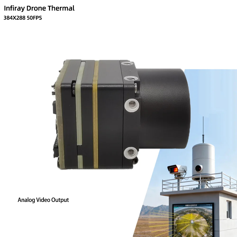 Iray IR Camera Module 60Hz Thermal Imaging Camera 384X288 9.1mm Lens 40mk Sensitivity For FPV Drones & UAV AV Output