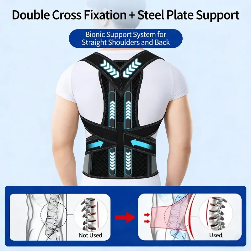 

Humpback corrector, spinal column scoliosis traction device, specialized posture correction strap for men and women
