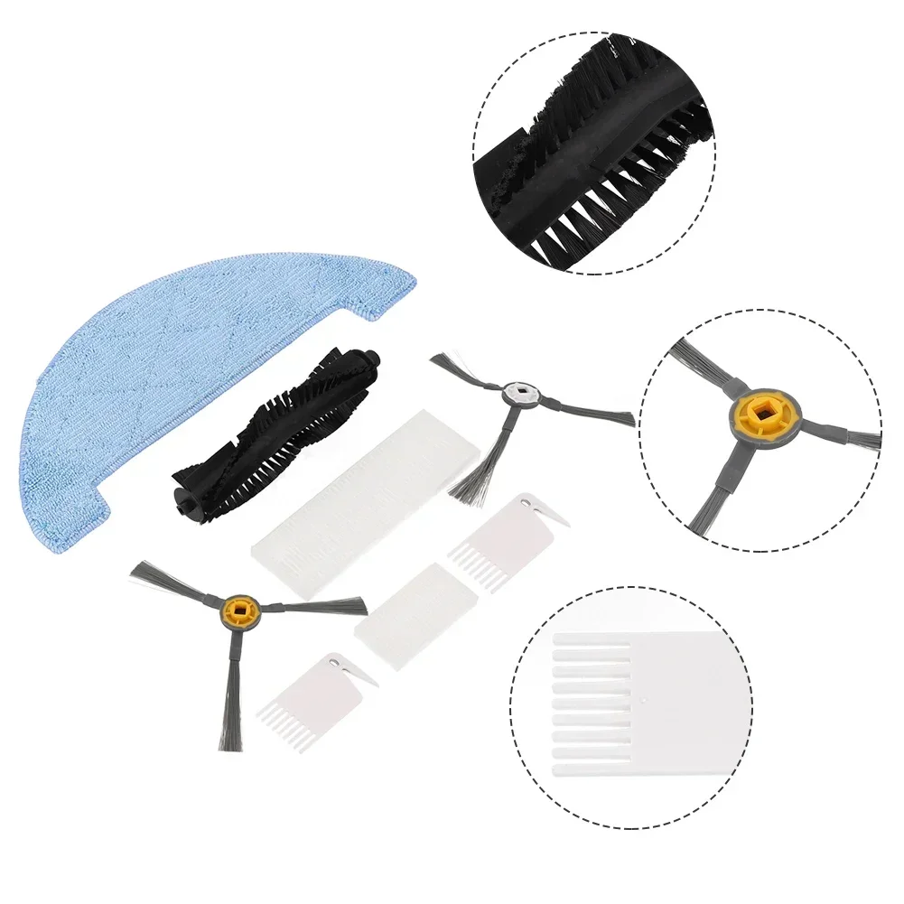 7 PCS/Set Mop Accessory Kit Robot Vacuum Part Cleaning Brush For +360 P7 Robot Vacuum Side Brush Household Supplies