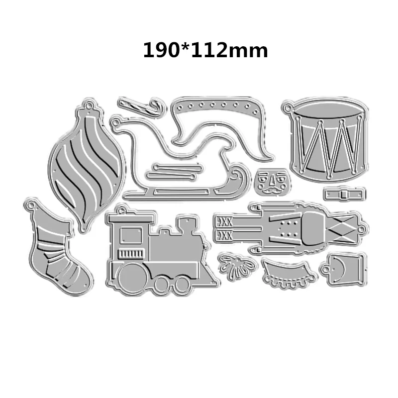 Pocket Die Christmas Socks Ball Sled Metal Cutting Dies For Scrapbooking Embossing Frame Card Crafts Layering Dies