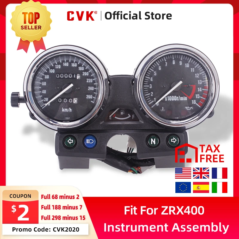 CVK Motorcycles Speedometer Gauge Tachometer Odometer For Kawasaki ZRX ZRX1100 ZRX400 250 400 750 1100 ZRX250 ZRX750 ZRX1100