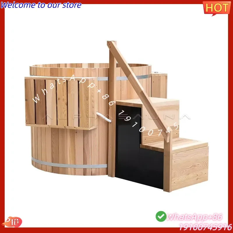 Jacuzzi Redondo de Madera Sólida para Exterior, Personalizable, con Hidromasaje, Modelo 2026