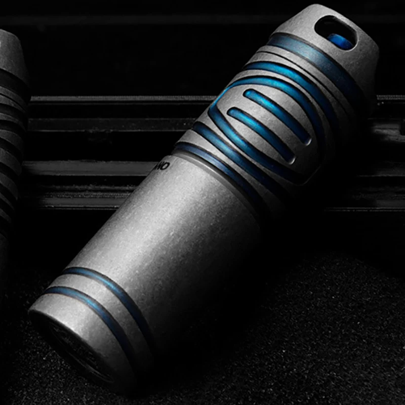 Titanium Alloy Mini Rechargeable Flashlight Keychain Pendant Waterproof LED Lithium Battery EDC Portable Equipment