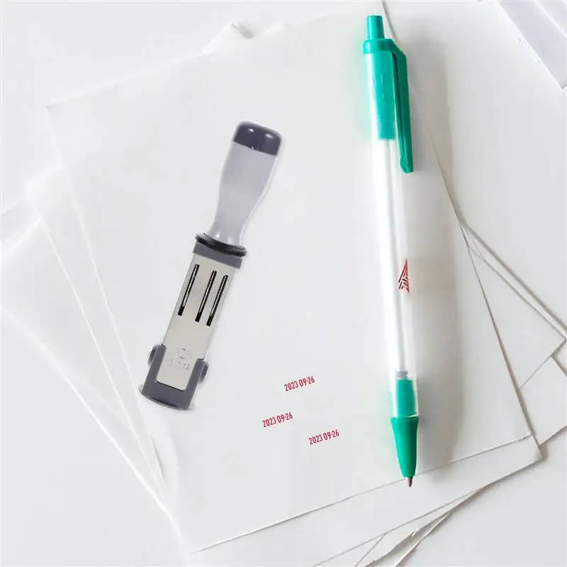 Handheld Date Stamper Multi-use Time Stamp Portable Date Rolling Stamp File Accessory Date Roller for File Home Office Daily