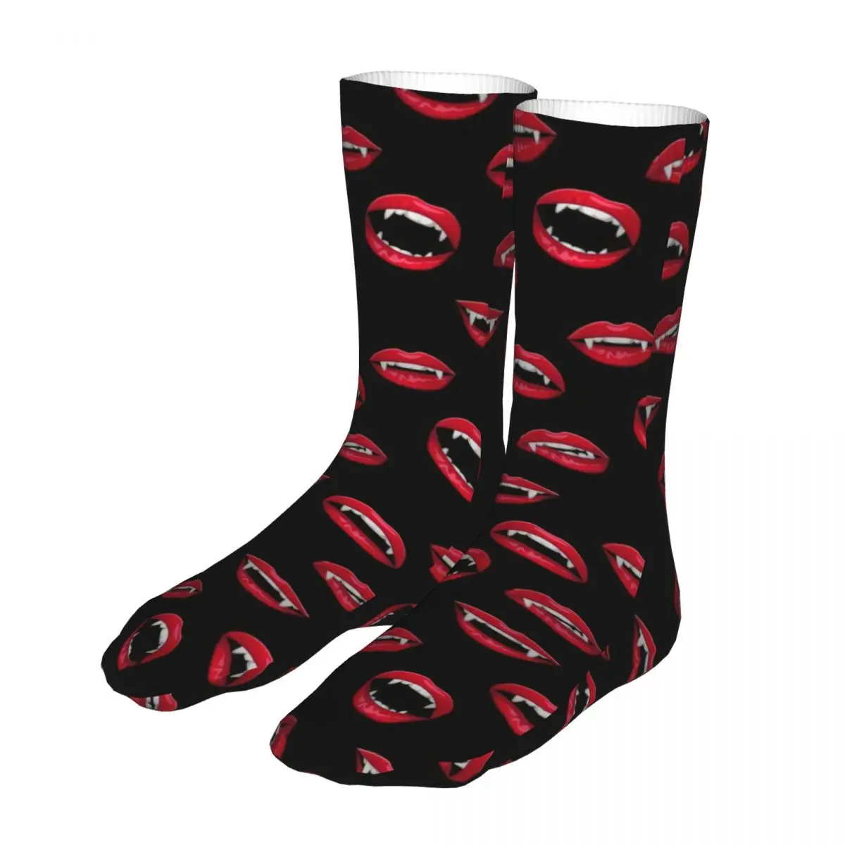 New Socks Male Mens Women Casual Vampire Lips Halloween Socks Graphic Socks Spring Summer Autumn Winter