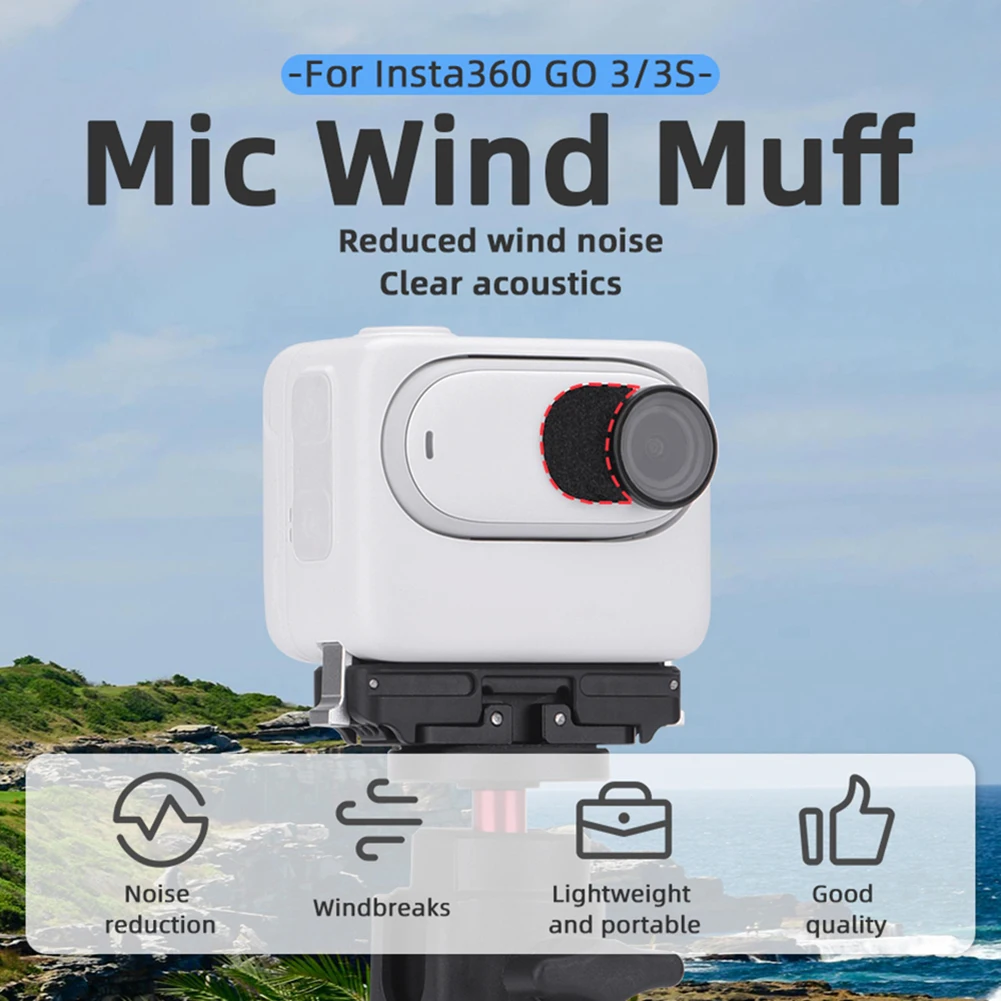 6 Pcsฟองน้ําWindproofป้องกันกรณีลดเสียงรบกวนWindproofคอลเลกชันWind MuffสําหรับInsta360 GO 3S/Insta360 GO 3