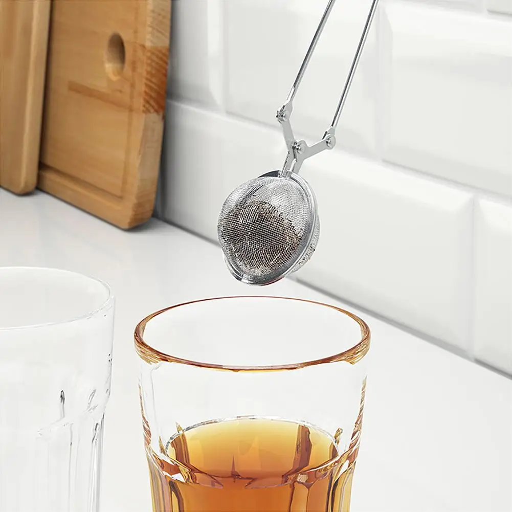 Stainless Steel Mesh Ball Tea Strainer with Handle Leaf Tea Filter Portable Eco-friendly Corrosion Resistance for Cup and Teapot