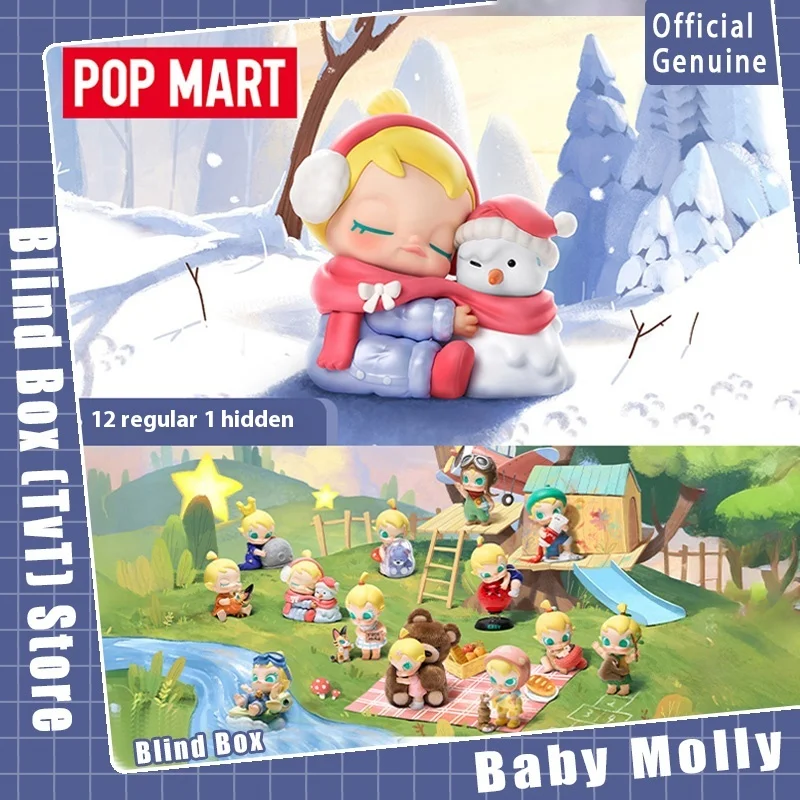 Genuine Popmart Baby Molly My Huggable Discovery Series Blind Box Trend Tabletop Action Figures Toy Birthday Gift New